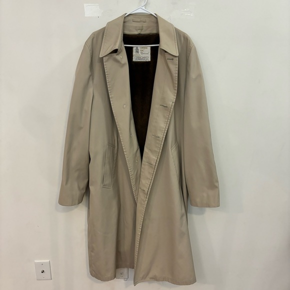 London Fog Other - London Fog Men’s Vintage Lined Khaki Trench Coat Size 46 Extra Long